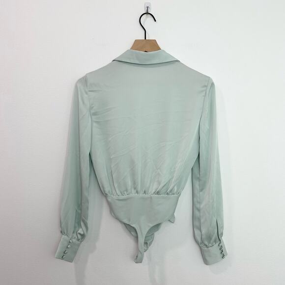 Aritzia Babaton Ace Bodysuit Aqua Essence long-sleeve size XXS - Picture 3 of 10
